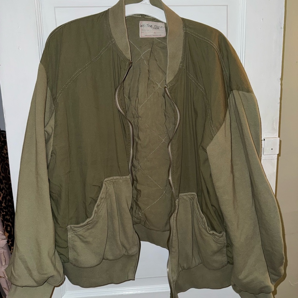 We The Free Olive Green Bomber Jacket